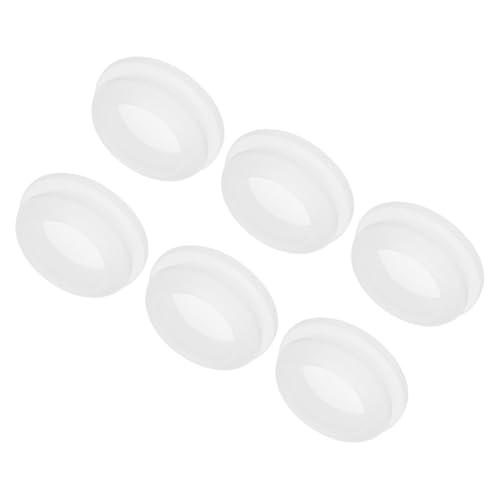 Image of MECCANIXITY 6pcs Silicone Snap in Locking Hole Plugs,17mm /0.7 Inch Mounting Diameter Narrow Groove Width 2mm Panel Seal Cover Round for Kitchen Bulkheads Waterproof Sealing Plugs Clear