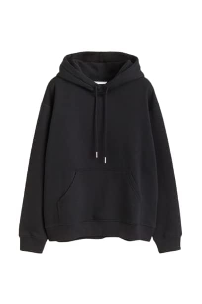 LLL FASHIONsolid hoodie for women kangaroo pocket with full sleeves hooded neck hoody cotton blend (Solid Black)