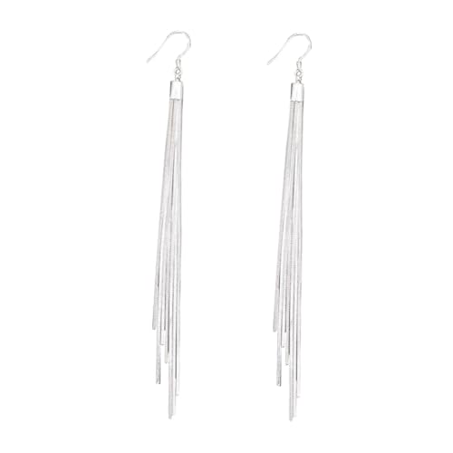 Yardwe Boucles D'Oreilles Longues À Pampilles En Argent Pendantes Pour Femme Bijoux De Gland LéGèRes Confortables Design Unique 5.91In