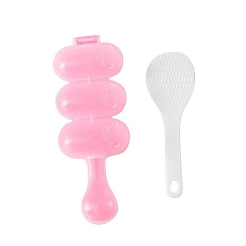 BESTonZON Rice Ball Mold Rice Ball Mold Stencils for DIY Rice Mold Rice Spoon Shake Rice Maker Tool Kit Tableware Rice Ball Artifact Complementary Food Pink Plastic Tableware