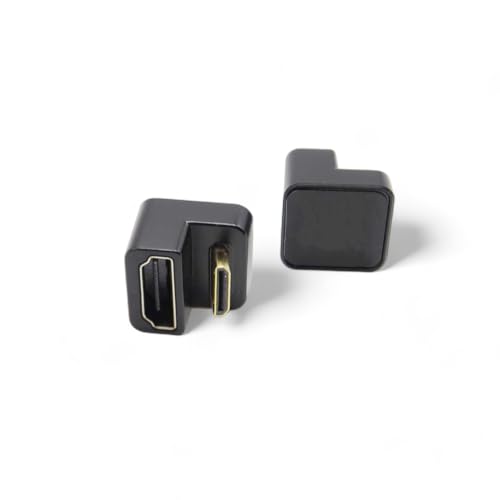 Image of Kado 180 Mini HDMI to HDMI 4K 60Hz Adapter (Long Side Inward Up Angle) | U Shaped Mini HDMI Male to HDMI Female Extender Converter for Portable Monitor, Laptop, Tablet, Camera and Projector