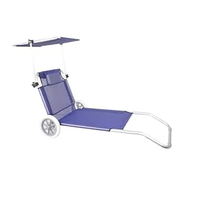 Generic Strandliege mit Sonnenschirm und Rädern