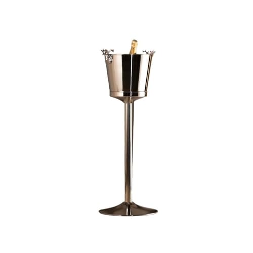 Cubos de hielo, Cubo de hielo vertical de acero inoxidable con especias, dispensador de vino helado for bar o restaurante al aire libre, con estante incluido Cubos de hielo para fiestas(Silver)