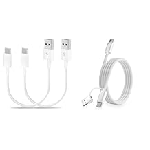Short USB to USB C CarPlay Cable 1.15ft and 2 in 1 for Apple USB to USB C Cable 3.3FT/60W, Braided USBC Cable for CarPlay, Android Auto, iPhone 15/Plus/Pro Max, iPad Pro/Air/Mini, AppleTV Remote 3rd