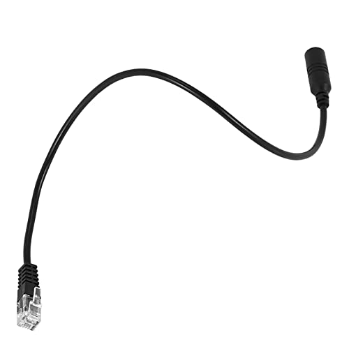 Cnrfeoap 3.5mm to RJ9 Adapter Cable, 31cm (12.2in), Black, Male-to-Female, 7 Pins, Smartphone & Headphone Compatible, Office & Call Center Use