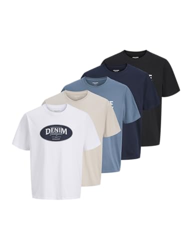 T-shirt à col rond homme Jack & Jones Jjedover en coton pour la peau