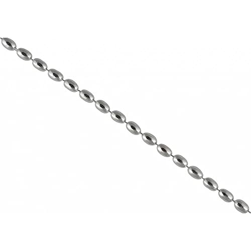 925 Sterling Silver Oval Bead Necklace, 3Mm, 4Mm Sterling Silver Bead Ball Necklace, Rice Bead Chain Necklace, Silver Beaded Necklace 16-36 (18, 3Mm) #TOP1