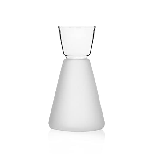 Ichendorf Milano Brocca Sakè Frosted/Trasparente | Collezione High Rise Sakè | 26 cl | Vetro Borosilicato | Fatto a Mano