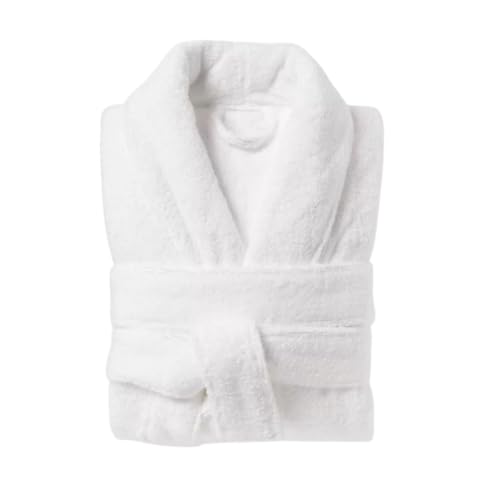 A B HOMEZ 100% Cotton Bathrobes For Women - White | 500 GSM Ultra-soft & Lightweight Bath Robe With Rope | Highly Absorbent Luxurious Bath Gown Robe For Ladies | Free Size.