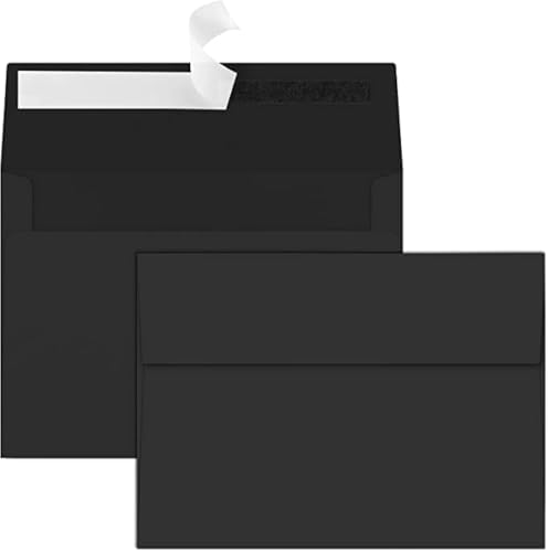 Image of 70 Packs A4 Envelope, Black A4 Envelopes, 4x6 Photo Envelopes for Invitations, Envelopes Self Seal for Weddings, Baby Shower, Photos, Postcards, Greeting Cards, Mailing