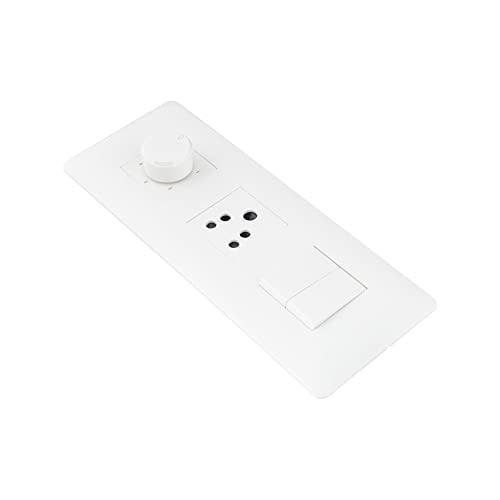 Image of Wipro Northwest (Venia) Switch Combo of 6M Plate + 1M 6A Switch x2 + 6A 3Pin Socket + 5 Step Fan Regulator, White (Kit 11)