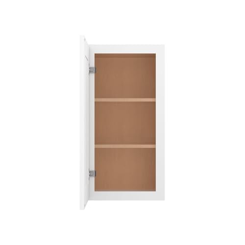 Image of Furinno Shaker Wall Kitchen Cabinet 1-Door-2 Shelves, Ready to Assemble, 12 D x 15 W x 30 H, White