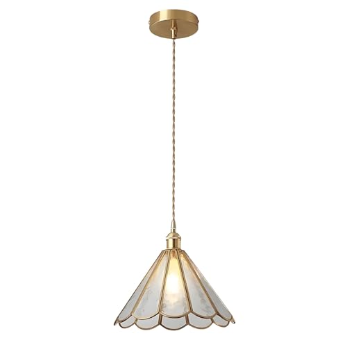Suspension japonaise en laiton et verre chic pour îlot de cuisine