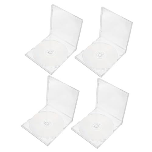 TOYANDONA 4Set Clear Single Disc Storage Case Transparent CD Holders for DIY Projects Music Recording and Data Storage Durable and Versatile Media Protection