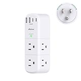 Surge Protector Outlet Extender with Rotating Plug, 6 AC Multi Plug Wall Outlets and 4 USB Ports, 1800 Joules, Swivel Power Strip Electrical Splitter for Home Decor Apartment Dorm Room Essentials