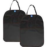 Funbliss Car Back Seat Protector, Waterproof Seat Back Cover Organizer Auto Kick Mats with 3 Large Pocket Storage, Toys Tablet Holder for Children Kids Cartoon Movies Journey(2 Pack)