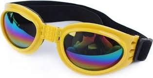 Image of PSK Sunglass, Goggles Glamorous Eye Protection Eye Wear Protection Waterproof Pet Sunglasses for Dogs with Fashion Flair for All Breeds (Yellow)