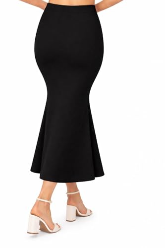 Image of Women's Seamless Cotton-Blend Saree Shapewear Petticoat - High-Waist Underskirt (S-XXL) - Fish-Cut, Breathable & Stretchable for Daily, Party