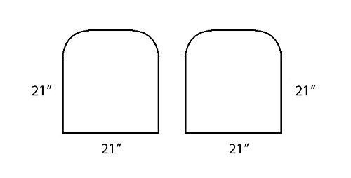 Rsh Decor Set Of 2 Sunbrella® Canvas Sunflower Yellow Large 21" X 21" U Shape Wicker Chair Cushion Set - Indoor / Outdoor Tufted Wicker Matching Chair Seat Cushions #TOP2