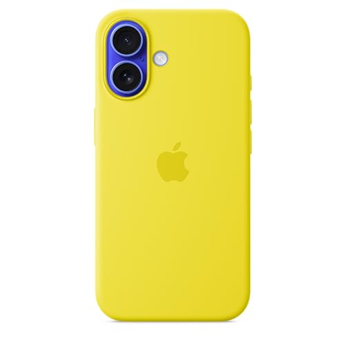 Disegnata da Apple per iPhone 16, la custodia MagSafe in silicone lo protegge con eleganza.