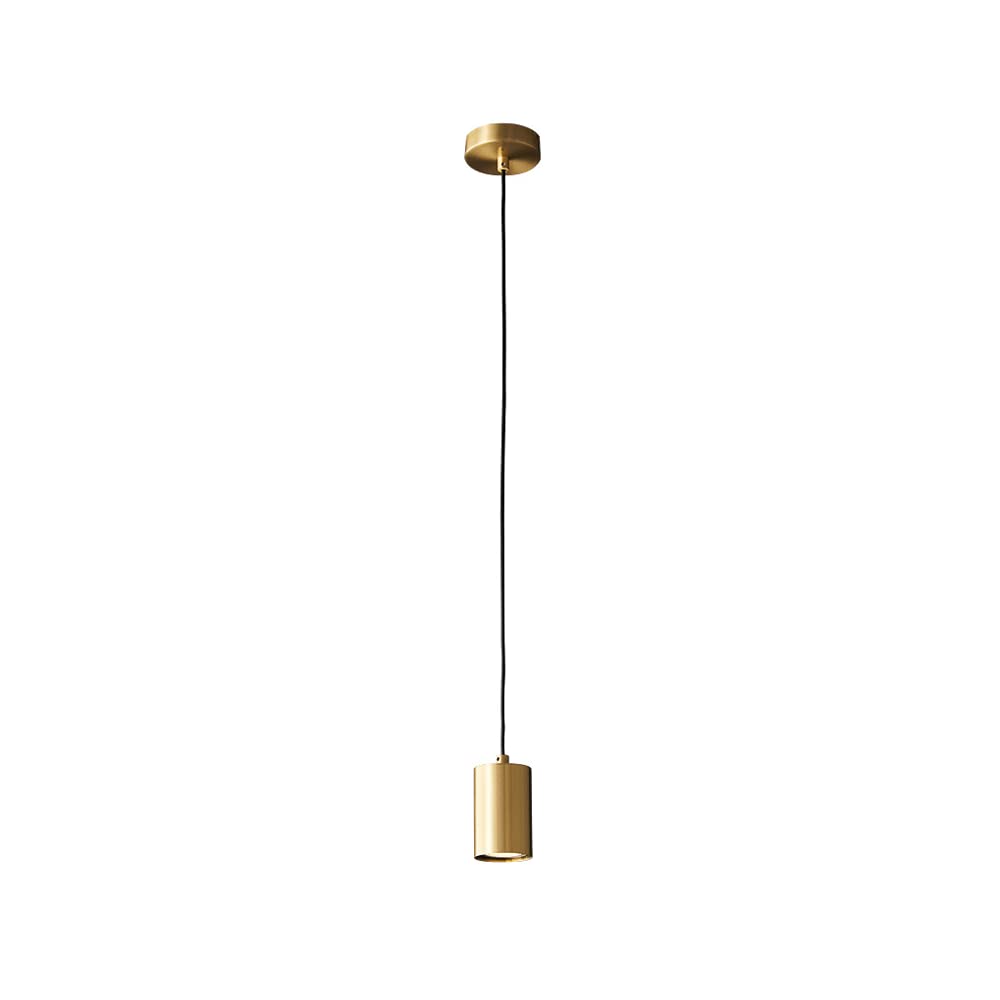 Lámpara colgante cilíndrica moderna de cobre para techo de dormitorio estudio y pasillos