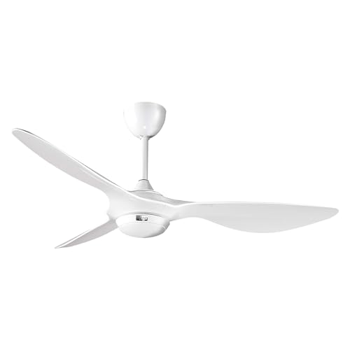 reiga 132cm Ventilatore da Soffitto Bianco Brillante con Luce LED Dimmerabile, Telecomando, Modalità Inversione, 6 Velocità, Per Camera da Letto, Soggiorno, Cucina, Ufficio