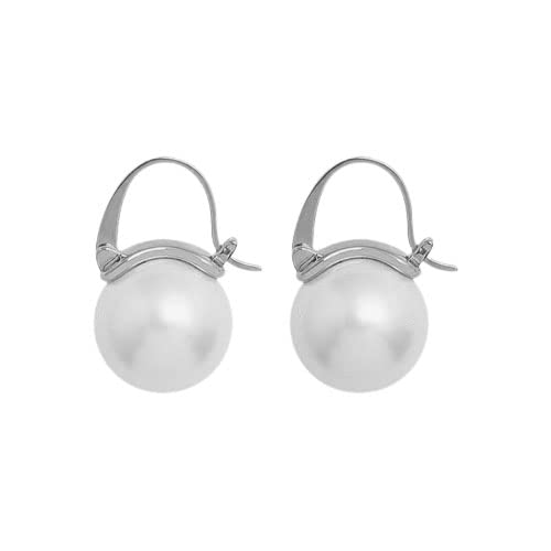 Boucles d'oreilles en perles blanches haut de gamme pour femme
