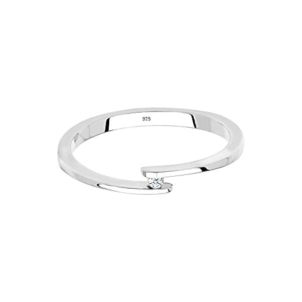 Elli DIAMONDS Ring Women Engagement Ring with Diamond (0.015 ct.) in 925 Sterling Silver