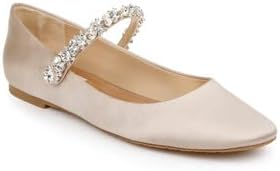 Badgley Mischka Women's Tevin Mary Jane Flat, Ivory Satin, 8.5 | Image 7