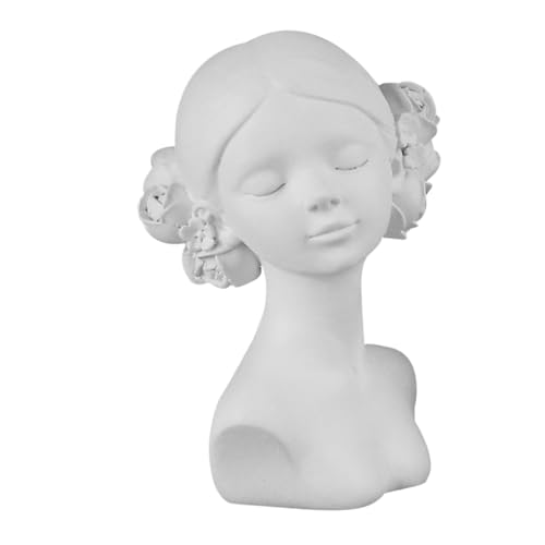 Vaguelly Estatua de niña con los Ojos Cerrados. cifra Figurilla decoração casa decoración casa decoración de jardín decoración jardín Chica Estatua decoración Artesanal de Resina