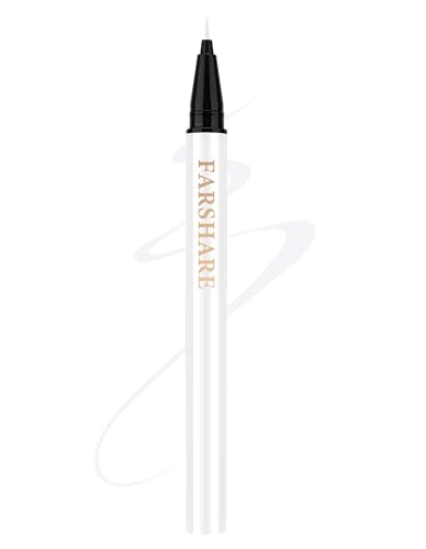 Erinde Liquid Eyeliner Pen Blanc Waterproof, Ultra-Precision Brush Tip, Long-Lasting & Smudge-Proof, Quick-Dry Formula, Easily Draw Fluid and Smooth Lines #02