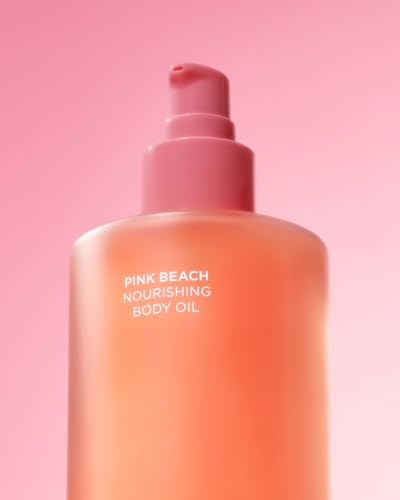 Saltair Body Oil. Jumbo Size Pink Beach After Shower and Bath Oil for Women and Men. Botanical, Non-Greasy, and Well-Absorbing Moisturizer for Hydrating Dry Skin – 10oz Bottle