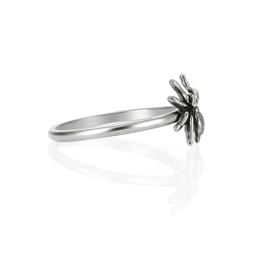 925 Sterling Silver Minimalist Gift Women Spider Ring 14k White Gold Plated2