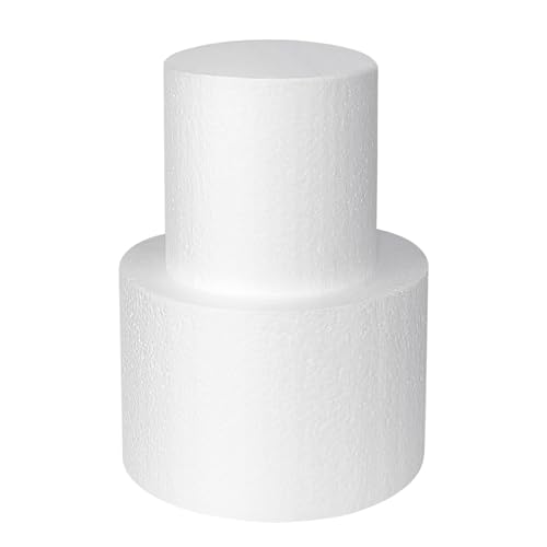 2 Tiers Foam Cake Dummies 4 6 White Dummy Cakes Styrofoam Sets 8 Inch Tall Fake Cake Dummy Cake for Wedding Cake Supplies Decorating Birthday Wedding Display