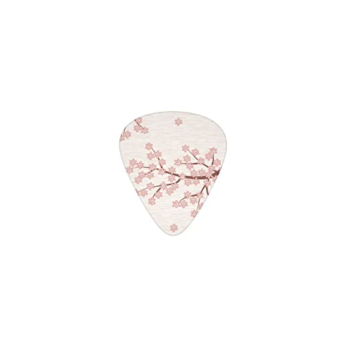 桜の花 ピンク 薄色 デザインギターピック guitar pick ティアドロップ型 エレキギター/アコースティックギター/クラシックギター/ベース等の練習に最適な12枚セット