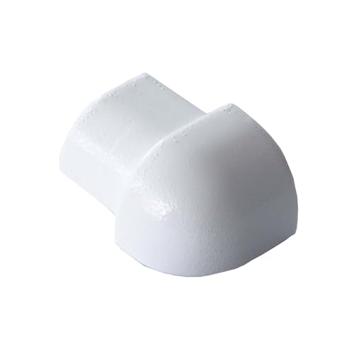 Dalsys Coin Extérieur 12,5mm, Aluminium Anodisé Quart de Cercle Blanc, Carrelage