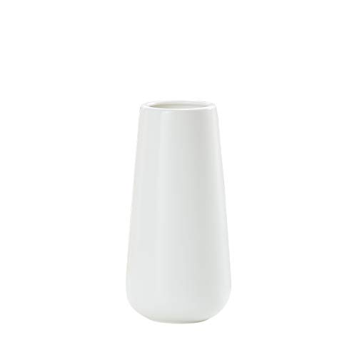 8 Inch Matte White Ceramic Flower Vase for Home Décor, Design Box Package