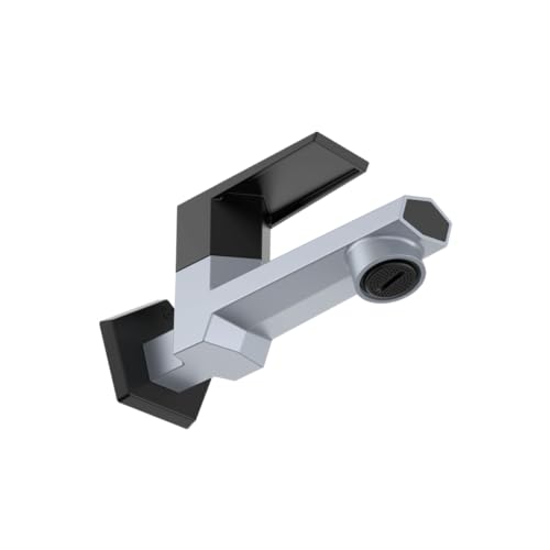 Image of RN Bib Cock Long Body Foam Flow Water Tap for Bathroom & Kitchen with Flange Superior Plastic Taps (PTMT) RNG2009B33 Metallic Grey-Black Dual | 15mm(1 /2 inch) Cartridge