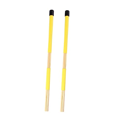 1 Par de Baquetas para Tambor de Marco de Madera en Color Amarillo para Jazz y Música Folk miniatura 1