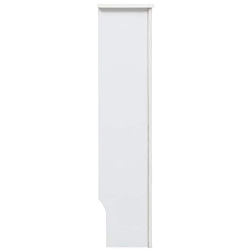 Unfade Memory MDF Radiator Cover Heating Cabinet with Additional Shelf Living Room Furniture Decor White (44.1\"x7.5\"x32.1\", Slatted Design) - Thumbnail 6