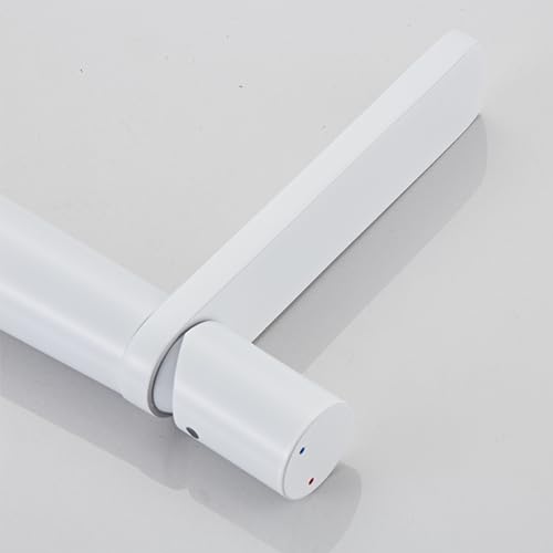 Mitigeur de salle de bain blanc en laiton massif MOCHAMIK pour évier à commande unique