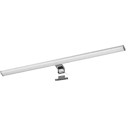 Lampara Led Baño Amazon Popp- Lámpara Aplique de Espejo Baño LED 78CM 220V 15W Prueba de Agua IP44 Aluminio Cromado y PC Luz blanca Fría 6000K Instalación en espejos(6000K, 15W)