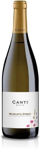 Canti - Weißer D.O.C.G. Spritzwein, Moscato d'Asti, italienische Traubensorte aus Piemont, fruchtiger und süßer Geschmack, 1x750 ml