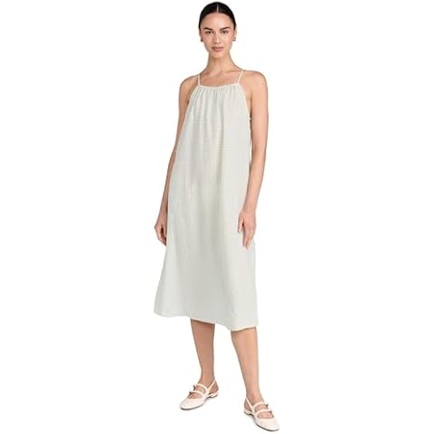 American Vintage Women's Midi Dress, Vichy Opale, Green, Plaid, S Cover