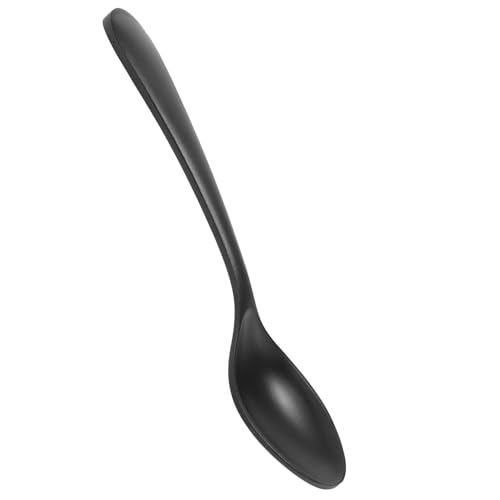 8 Pcs Imitation Porcelain Spoon Soup Spoons Table Spoon Rice Restaurant Spoon Small Spoons Porridge Kitchen Spoons Kitchen Flatware Soup Ladle Kitchen Accessories Melamine Black Unomor