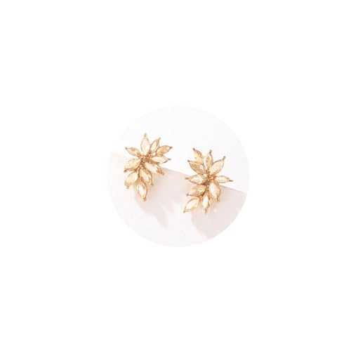 Small Rhinestone Earring Stud for Women Dainty Marquise Crystal Cluster Wedding Earring
