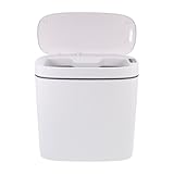DEARMAMY Basurero Inteligente Sensor Automático Recargable Usb, 14 Litros, Color Blanco, Diseño Compacto para Cocina y Hogar, Cubo de Basura Inducción para Uso Doméstico
