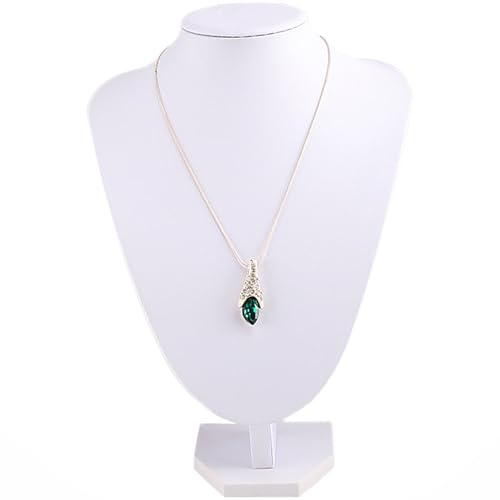 MINGZE espositore gioielli, collana in velluto bianco espositore a catena, altezza 22 cm, larghezza 15 cm, cotone bianco