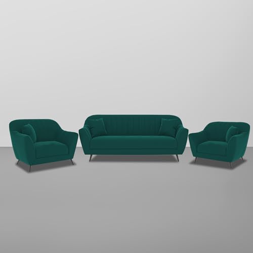 Image of Atticus 3+1+1 Seater Sofa Set for Living Room (Pine Colour) Premium Fabric Sofa