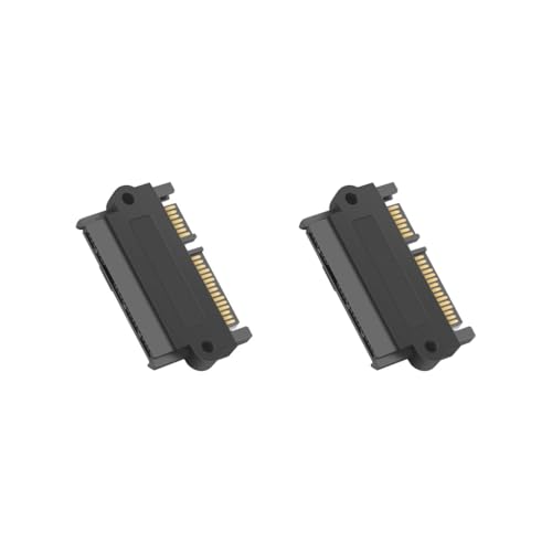 2 x Adaptador profesional SAS a SATA de 180 grados para placas base, color negro